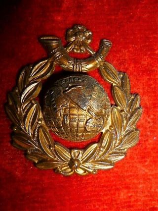 The Royal Marine Light Infantry Brass Cap Badge,  Kk 1097,  British Royal Marines