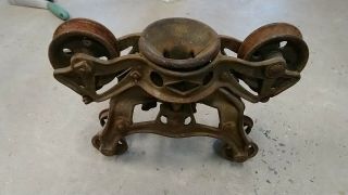 Antique Vintage Provan Barn Hay Trolley Carrier Pulley - uncleaned 2