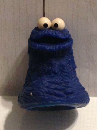 Vintage Sesame Street Cookie Monster Toy Finger Puppet Plastic Rubber Jim Henson