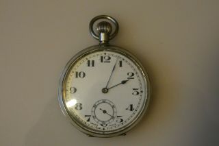 Vintage London Hallmark Silver George Stockwell Pocket Watch Date 1930 3
