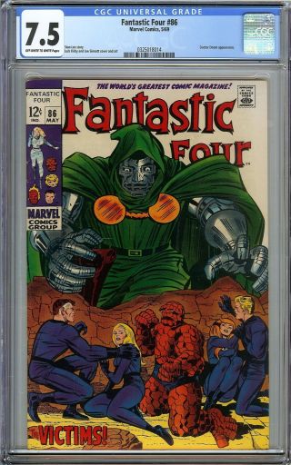 Fantastic Four 86 Cgc 7.  5 Doctor Doom App Kirby & Sinnott Cover Marvel Comics
