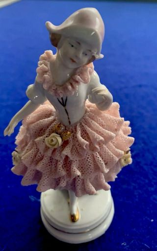 Rare Vintage Scheibe Alsbach Porcelain Lace Figurine Girl,  Germany