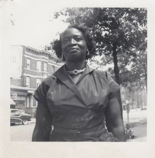 Vintage Photo Black African American Pretty Woman City Street Snapshot Portrait