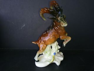 Karl Ens Ibex Porcelain Figurine With Lizard