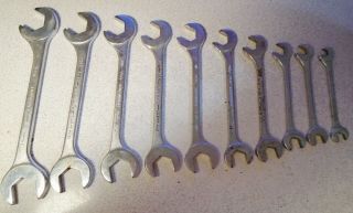 Rare Vintage Tool Fairmount 10 Pc.  Angle Head Wrench Set 3/8 " - 1 " 3710 - 3720 Usa