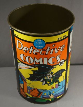 1974 Batman Superman Wonder Woman Dc Comics Metal Trash Can 15 "