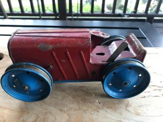 1950s Vintage Louis Marx & Co.  Red Wind - Up Tractor No Driver Vermont Barn Find