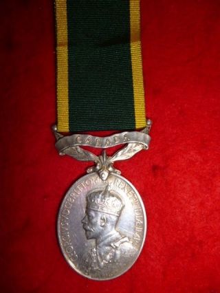 Efficiency Medal,  Canada Bar,  Impressed To,  Sgt.  G.  Mainer.  R.  C.  A.  (n.  P. ),  Geo V