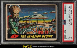 1962 Topps Mars Attacks The Invasion Begins 1 Psa 3 Vg (pwcc)