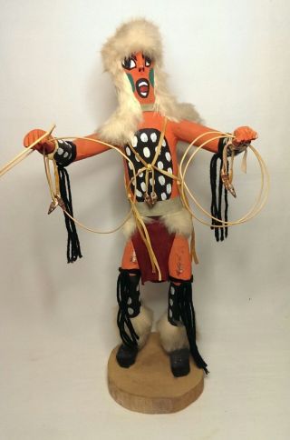 Native American Navajo Kachina Doll Hoop Dancer 20 " Signed Nelson