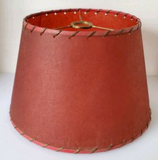 Vintage Red Fiberglass Drum Floor Table Swag Lamp Shade 12 Inch