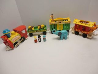 Vintage Fisher Price Circus Train 991 1970s 100 Complete W/ Extra Lion (b)