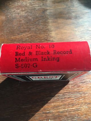 Crest Royal No.  10 Red/Black Record Typewriter Ribbon - NOS - Vintage 2