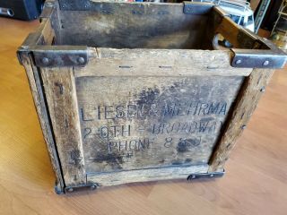Antique Vintage Wood Foldable Crate Box 13x11x9