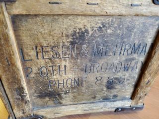 Antique Vintage Wood Foldable Crate Box 13X11X9 2