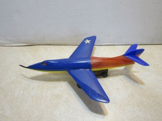 Vintage Plastic Friction 8.  5 " Louis Marx Skyrocket Airplane 8 1/4 " Wingspan Pp65