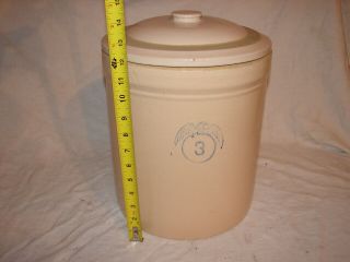 Vintage Stoneware Crock 3 Eagle With Wings & 3 Lid Cover