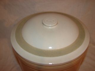 VINTAGE STONEWARE CROCK 3 EAGLE WITH WINGS & 3 LID COVER 3