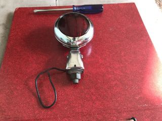 Vintage Us Pioneer 400 Red Glass “stop” Chrome Tail Light Hot Rat Rod Motorcycle