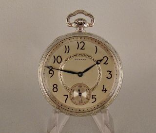 99 Years Old E.  Howard 17j 14k White Gold Filled Open Face Great Pocket Watch