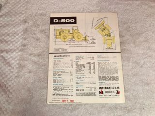 RARE 1967 INTERNATIONAL HARVESTER D400 PUSHER PAY DOZER TRACTOR BROCHURE 3