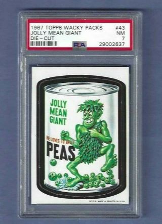 Wacky Packages 1967 Die Cut 43 Jolly Mean Giant Psa 7 Nm Tough