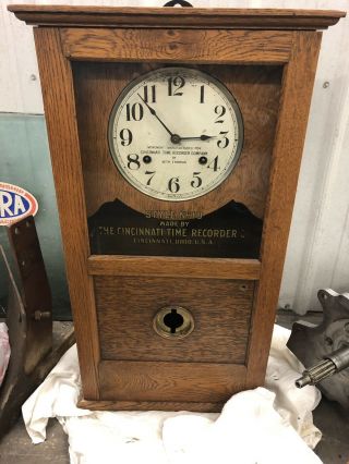 Vintage Antique Time Clock The Cincinnati Time Recorder Co.  Reliance Recorder