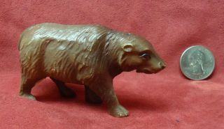 Vintage Thin Wall Celluloid Brown Bear,  Putz Toy,  Made In U.  S.  A.