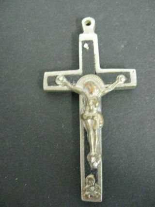 , Priest 1940s Antique Belt Habit Crucifix W Skull & Crossbones,