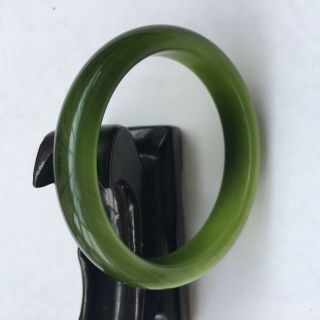 60mm Chinese Natural Green Lavender Nephrite Jade/ Gems Bracelet Bangle 3