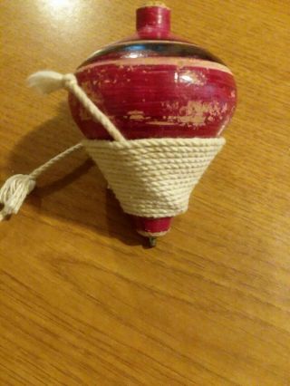 Trompo Multi Colored Spinning Top Mexican Classic Wooden Toy With