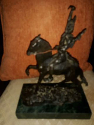 Vtg Bronze Indian & Horse Sculpture Statue Figurine Art By Frederick Remington