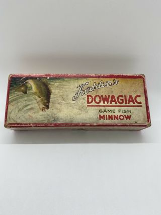Antique C1914 - 1920 Heddon Dowagiac Minnow Fishing Lure 001 Box