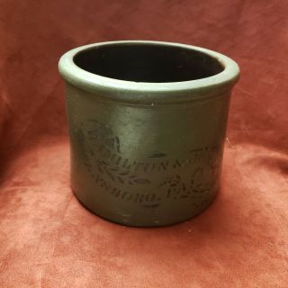 Antique Stoneware Brown Preserve Jar Crock Hamilton & Jones Greensboro,  Pa.