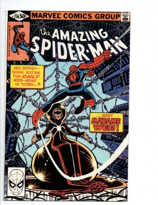 The Spider - Man 210 1st Madame Web (nov 1980,  Marvel)