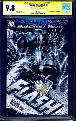Blackest Night Flash 1 Cgc Ss 9.  8 Signed Scott Kolins Zoom Black Flash Nm/mt