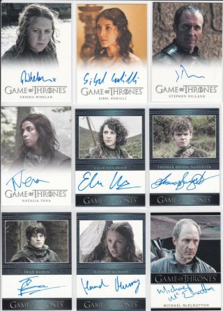 Game Of Thrones Season 3 Autographs X 27 Different.  Whelan Dillane Murray Etc