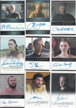 Game Of Thrones Season 6 Autographs X 34 Different.  Pryce Anderson Mcelhinney