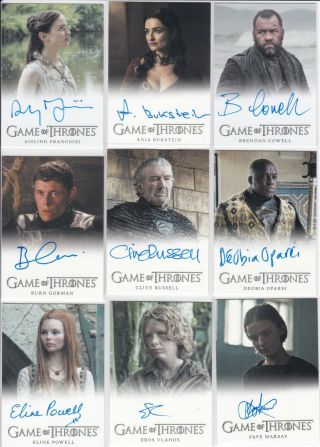 Game Of Thrones Season 7 Autographs X42 Different - Mawle X2,  Marsay,  Varma,