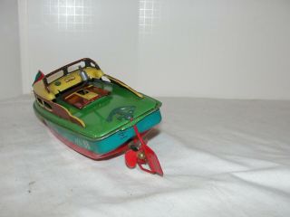 VIntage 1950 ' s Sea Queen Crank Powered Boat with Siren in the Box 3