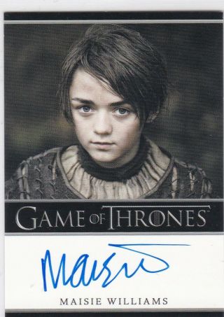 Game Of Thrones.  Maisie Williams As Arya Stark Season 2 Autograph Bordered