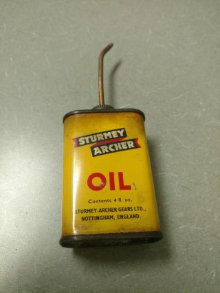 Vintage 4 Oz.  Sturmey Archer Oil Can Nottingham,  England