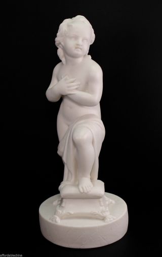 Antique 19th Century Bisque Parian Ware Figure 11 " Statue Of Child