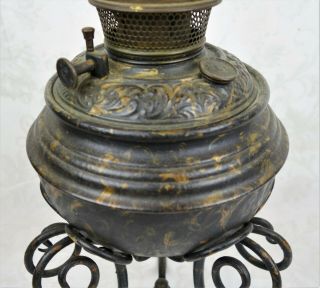 Rare Antique 19th Century Bradley & Hubbard B&H Wrought Iron Oil Lamp Burner 3