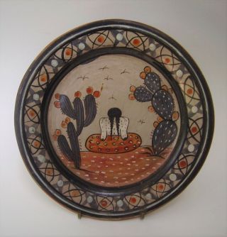 Vintage - Tonala Jal Mexican Pottery Plate With Hanger