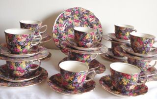 Vintage Art Deco Royal Winton “hazel” Chintz Flowers 35piece Cups Tea Service
