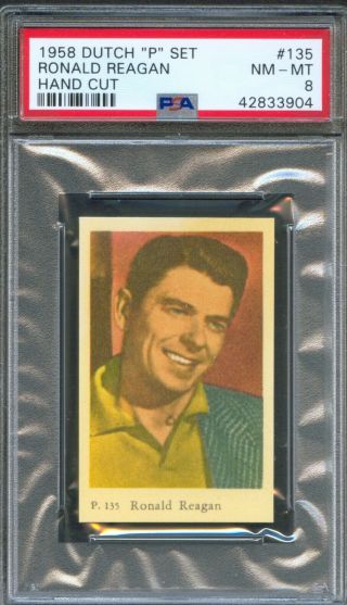 1958 Dutch Gum Card P Set 135 Ronald Reagan 40th Us President Actor Psa 8 Rare