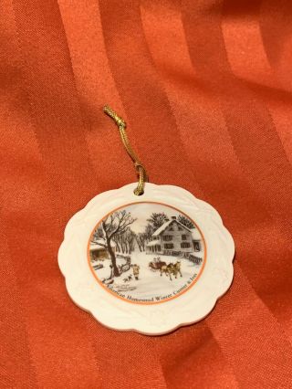Currier & Ives Heritage House Winter In The Country Christmas Ornament 1987