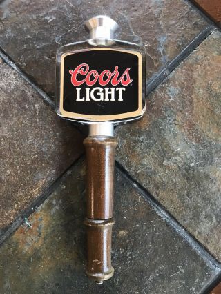 Coors Light Beer Tap Handle Wood & Lucite 8” Tall Man Cave Home Bar