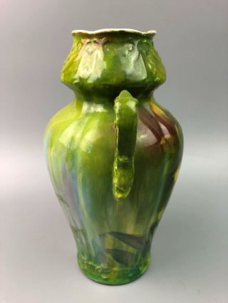 Antique Hand Painted ROYAL BONN Germany Green Floral Vase 2